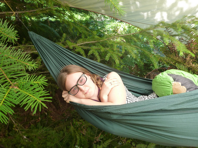 Meditation Vancouver: Jeanine Lounging at the Lightwork Ecovillage